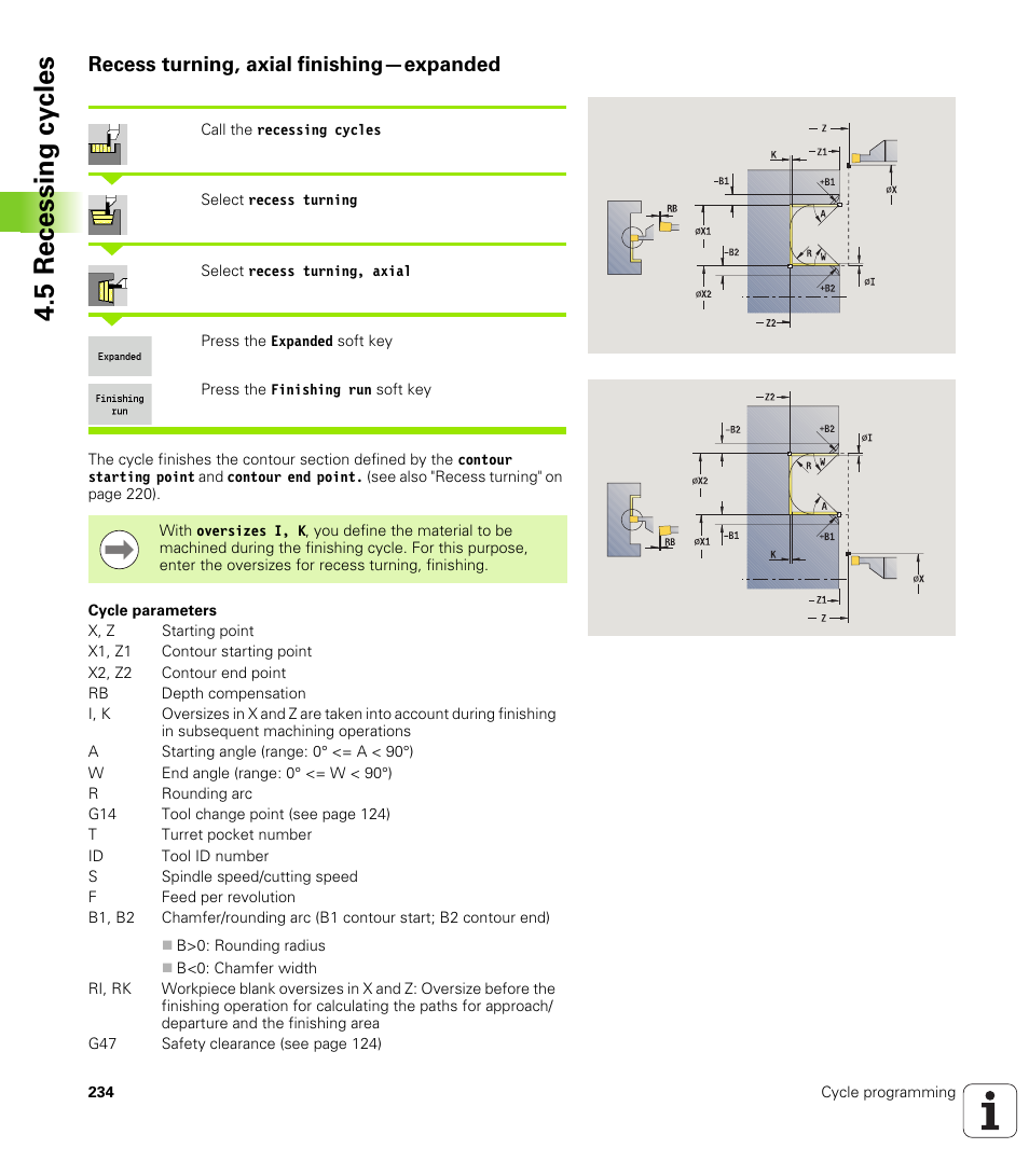 Recess turning, axial finishing—expanded, 5 recessing cy cles | HEIDENHAIN SW 548328-05 User Manual | Page 234 / 599