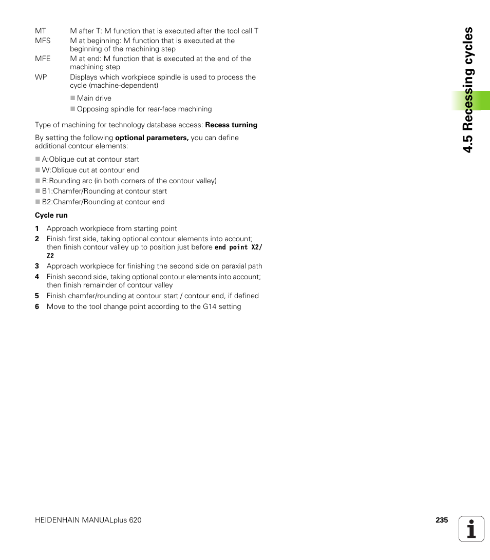 5 recessing cy cles | HEIDENHAIN SW 548328-05 User Manual | Page 235 / 599