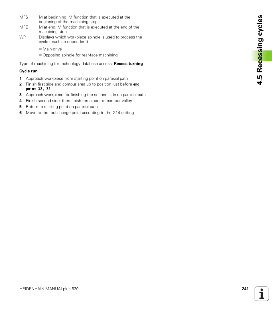 5 recessing cy cles | HEIDENHAIN SW 548328-05 User Manual | Page 241 / 599