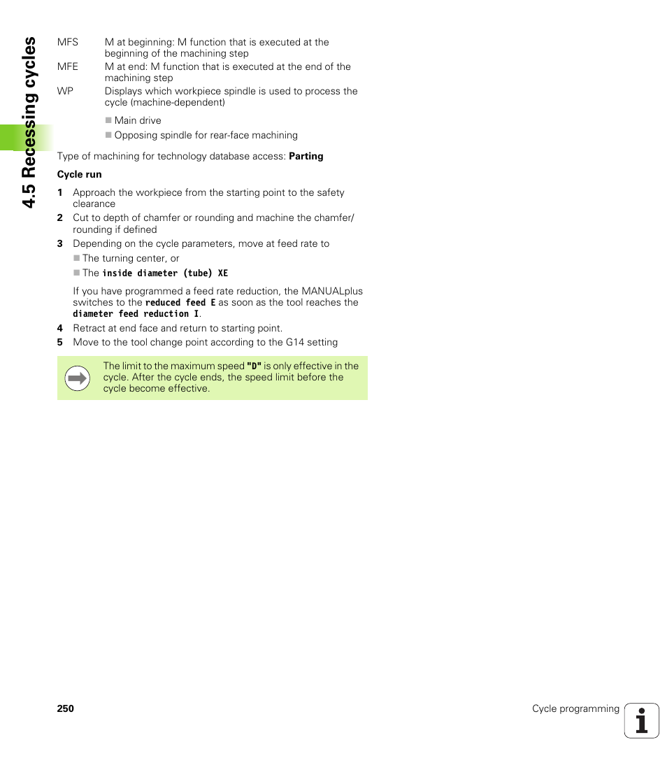 5 recessing cy cles | HEIDENHAIN SW 548328-05 User Manual | Page 250 / 599