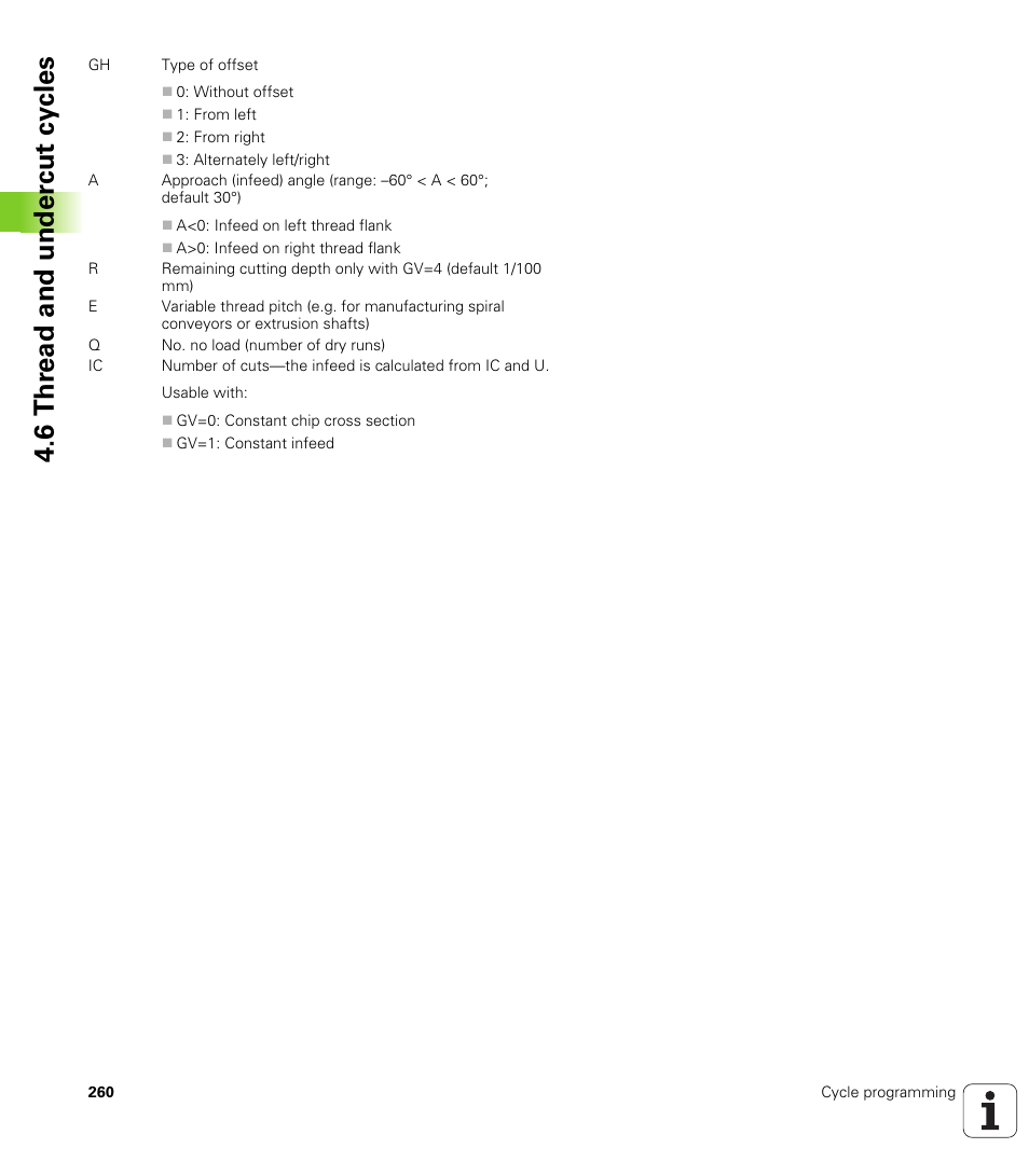 6 thr ead and under c ut cy cles | HEIDENHAIN SW 548328-05 User Manual | Page 260 / 599