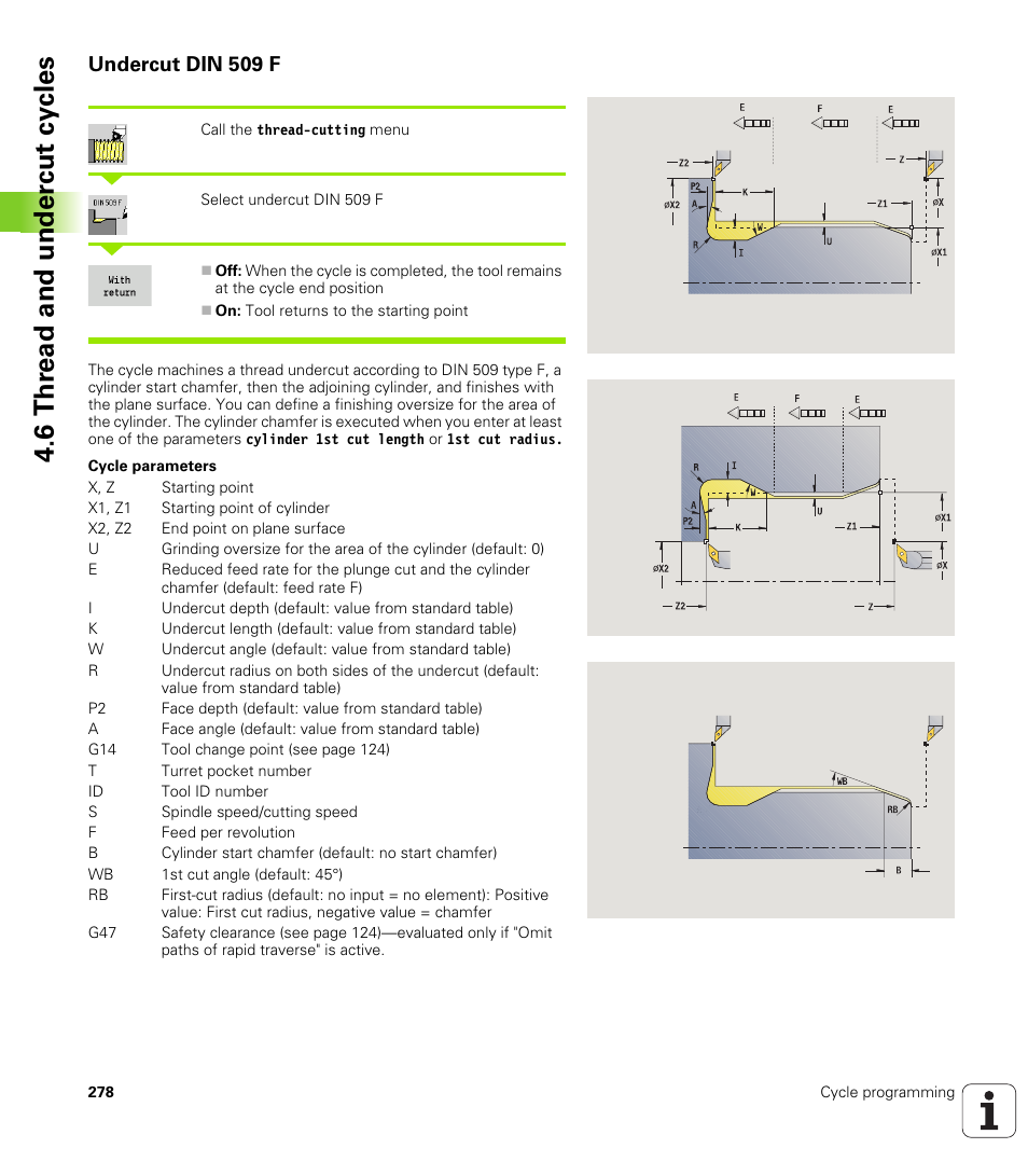 Undercut din 509 f, 6 thr ead and under c ut cy cles | HEIDENHAIN SW 548328-05 User Manual | Page 278 / 599