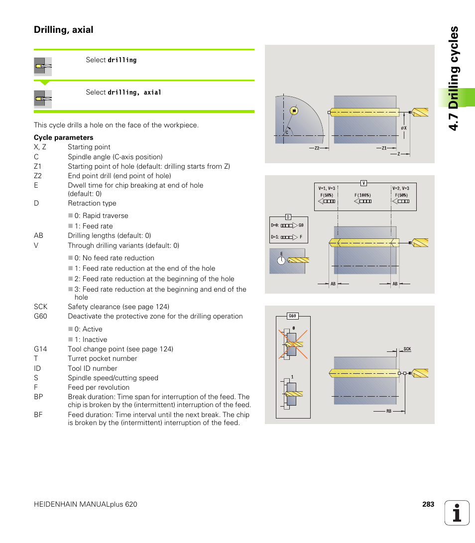 Drilling, axial, 7 dr illing cy cles | HEIDENHAIN SW 548328-05 User Manual | Page 283 / 599