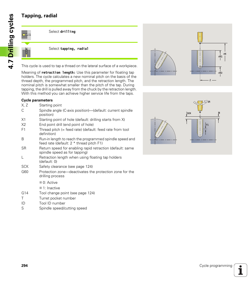 Tapping, radial, 7 dr illing cy cles | HEIDENHAIN SW 548328-05 User Manual | Page 294 / 599