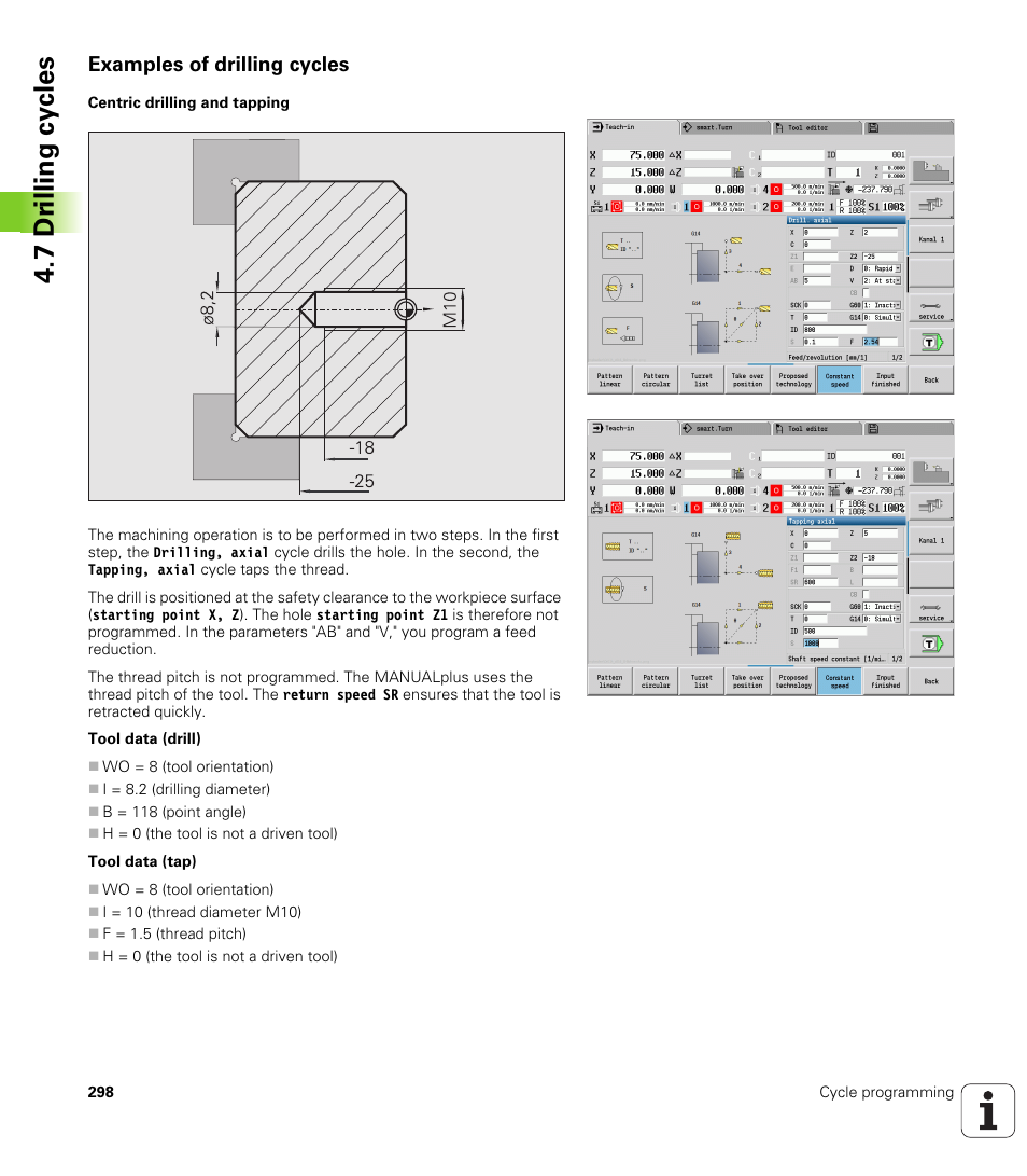 Examples of drilling cycles, 7 dr illing cy cles | HEIDENHAIN SW 548328-05 User Manual | Page 298 / 599