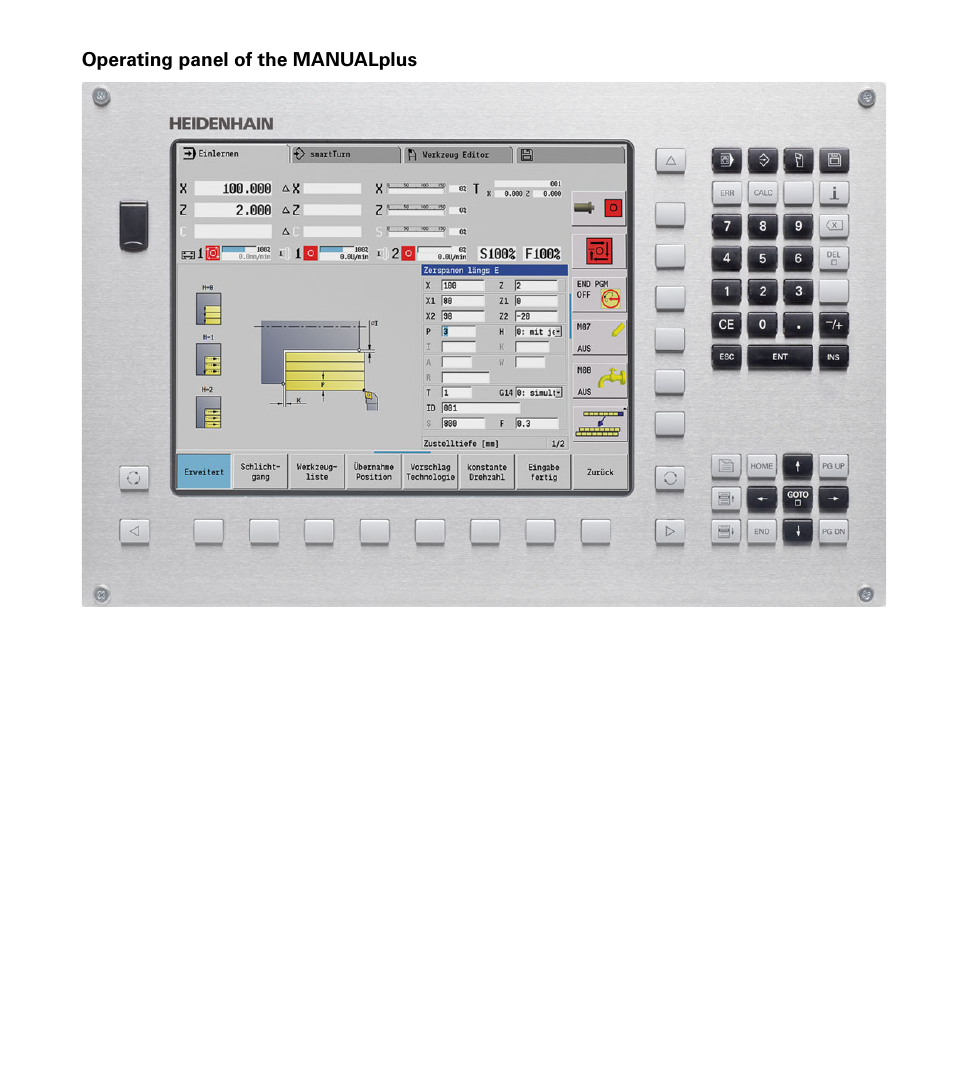 Operating panel of the manualplus | HEIDENHAIN SW 548328-05 User Manual | Page 3 / 599