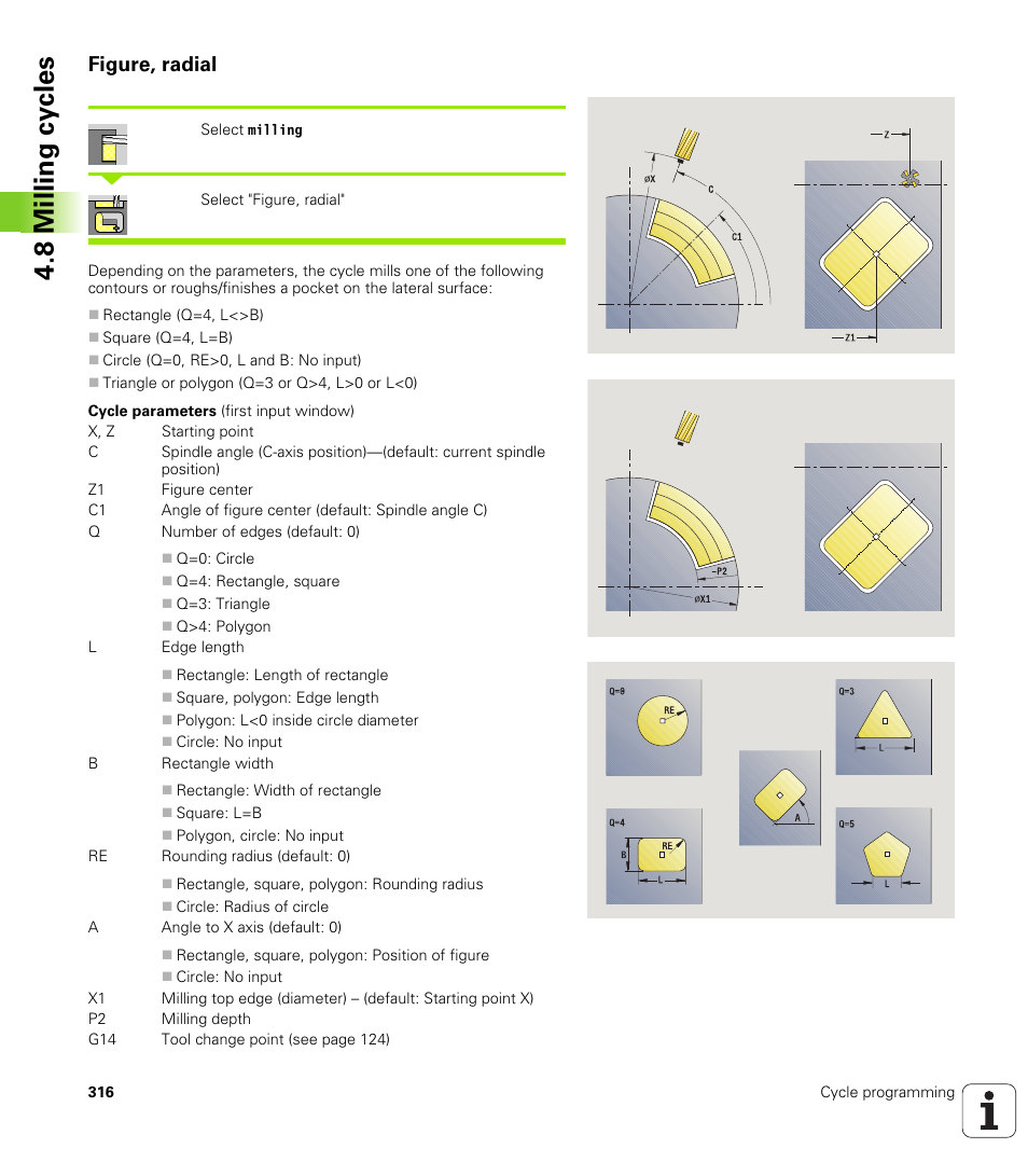 Figure, radial, 8 milling cy cles | HEIDENHAIN SW 548328-05 User Manual | Page 316 / 599