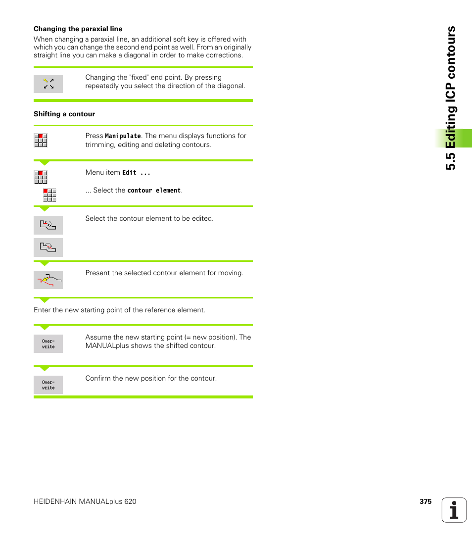 5 editing icp cont ours | HEIDENHAIN SW 548328-05 User Manual | Page 375 / 599