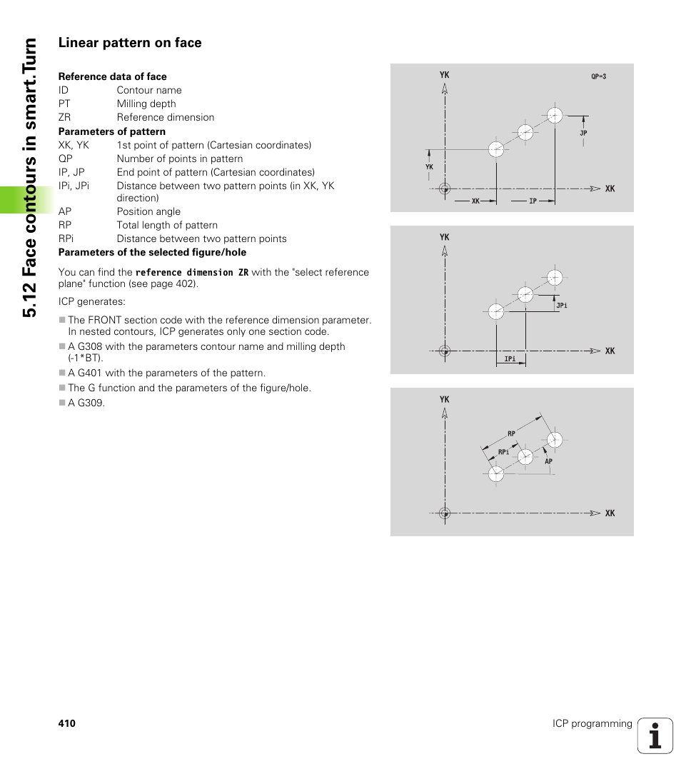 Linear pattern on face, 12 f a ce cont ours in smar t.t u rn | HEIDENHAIN SW 548328-05 User Manual | Page 410 / 599