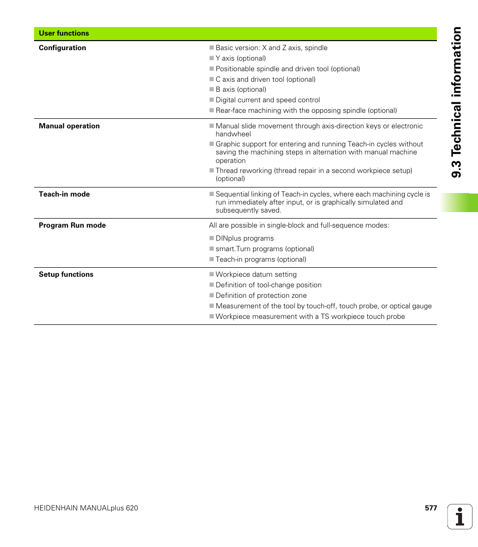 3 t e c hnical inf o rm ation | HEIDENHAIN SW 548328-05 User Manual | Page 577 / 599