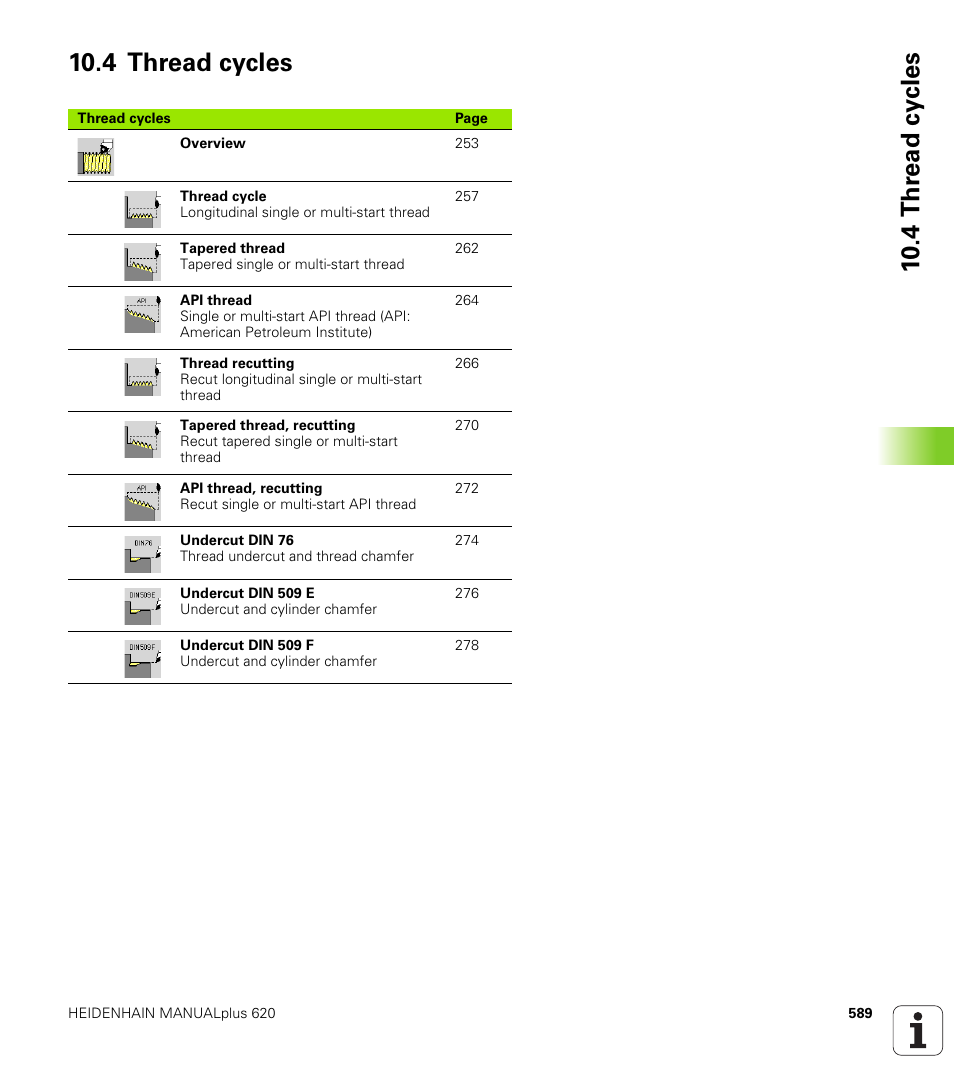 4 thread cycles | HEIDENHAIN SW 548328-05 User Manual | Page 589 / 599