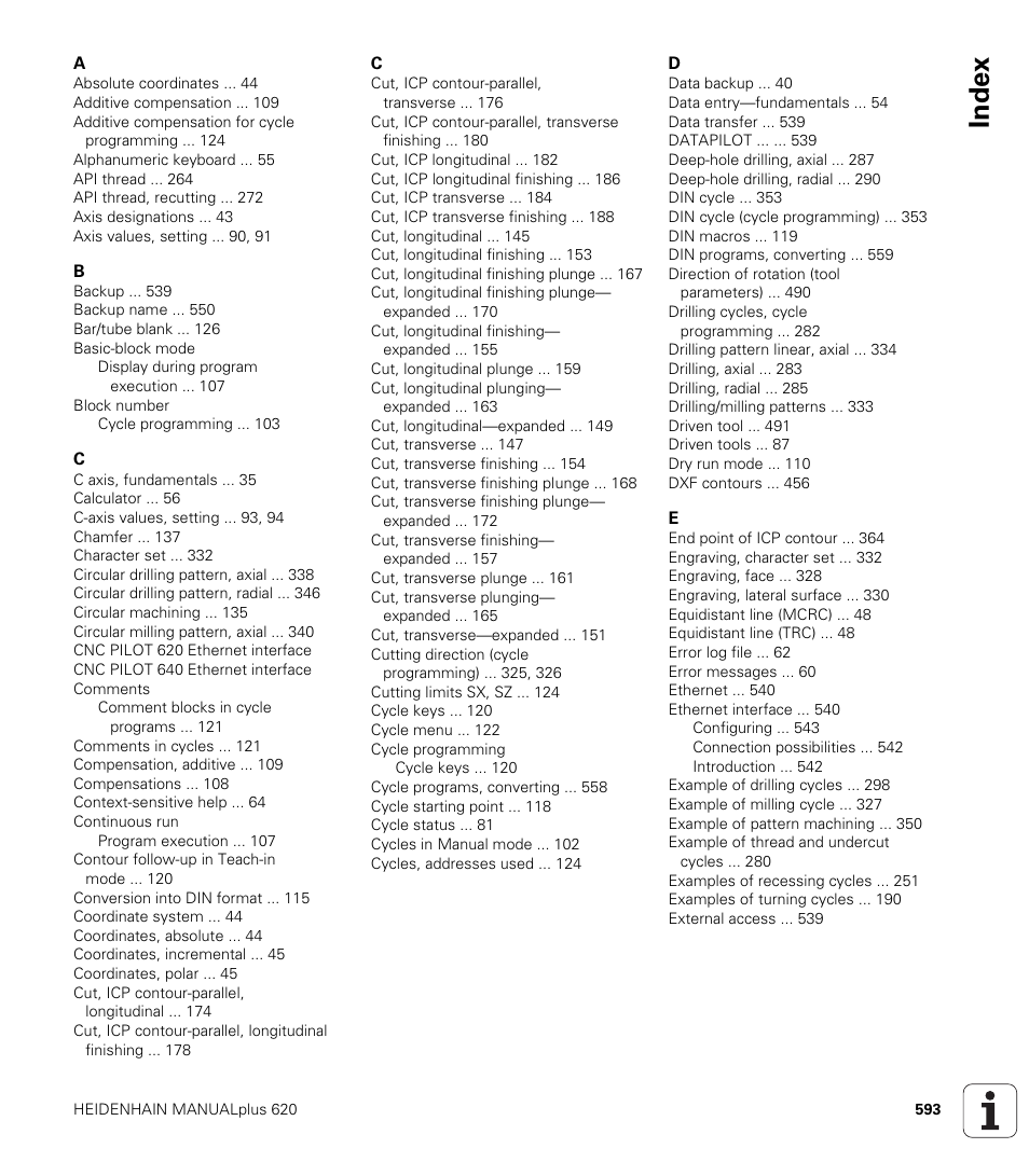 Index | HEIDENHAIN SW 548328-05 User Manual | Page 593 / 599