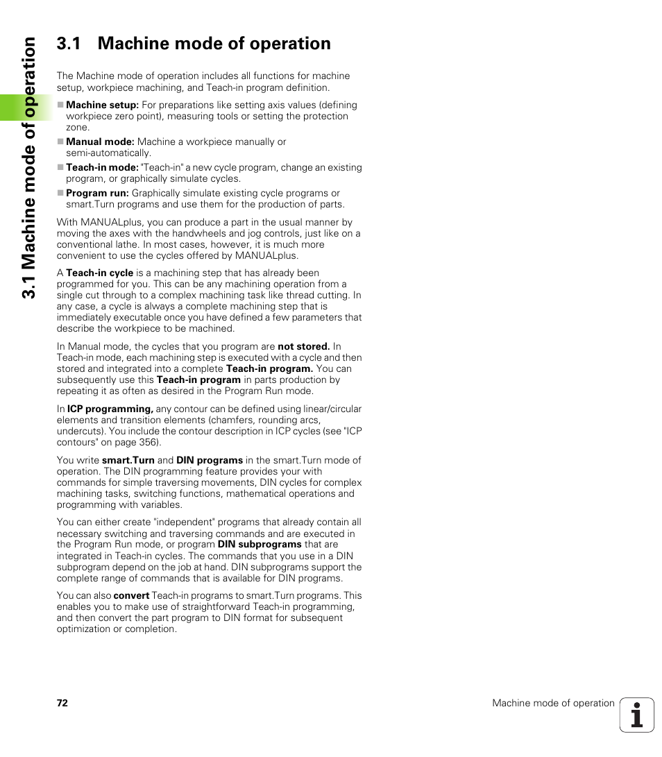 1 machine mode of operation | HEIDENHAIN SW 548328-05 User Manual | Page 72 / 599