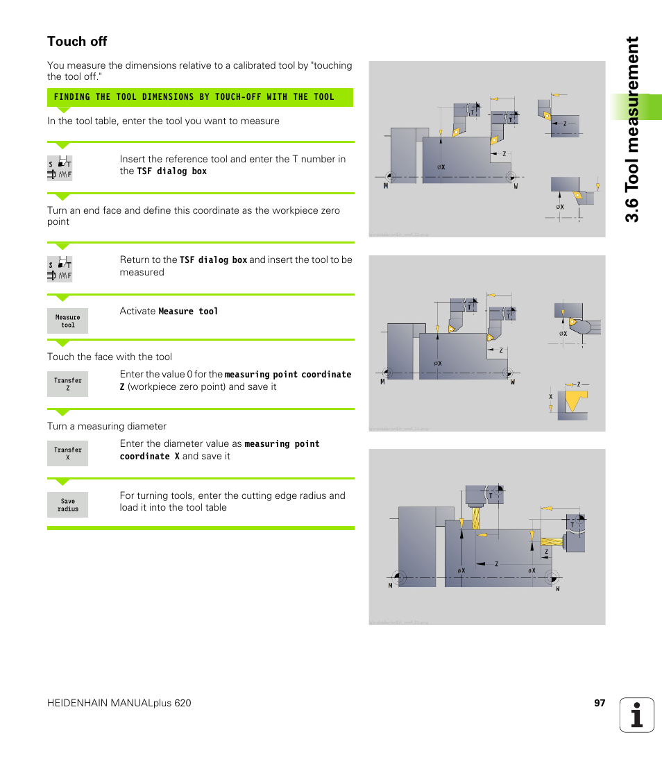 Touch off, 6 t o ol measur ement | HEIDENHAIN SW 548328-05 User Manual | Page 97 / 599