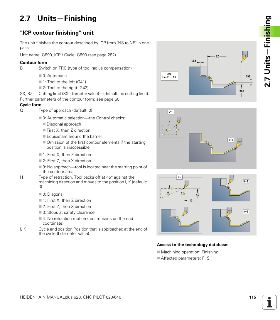 7 units—finishing, Icp contour finishing" unit, 7 units—finishing 2.7 units—finishing | HEIDENHAIN SW 548328-05 DIN Programming User Manual | Page 115 / 598