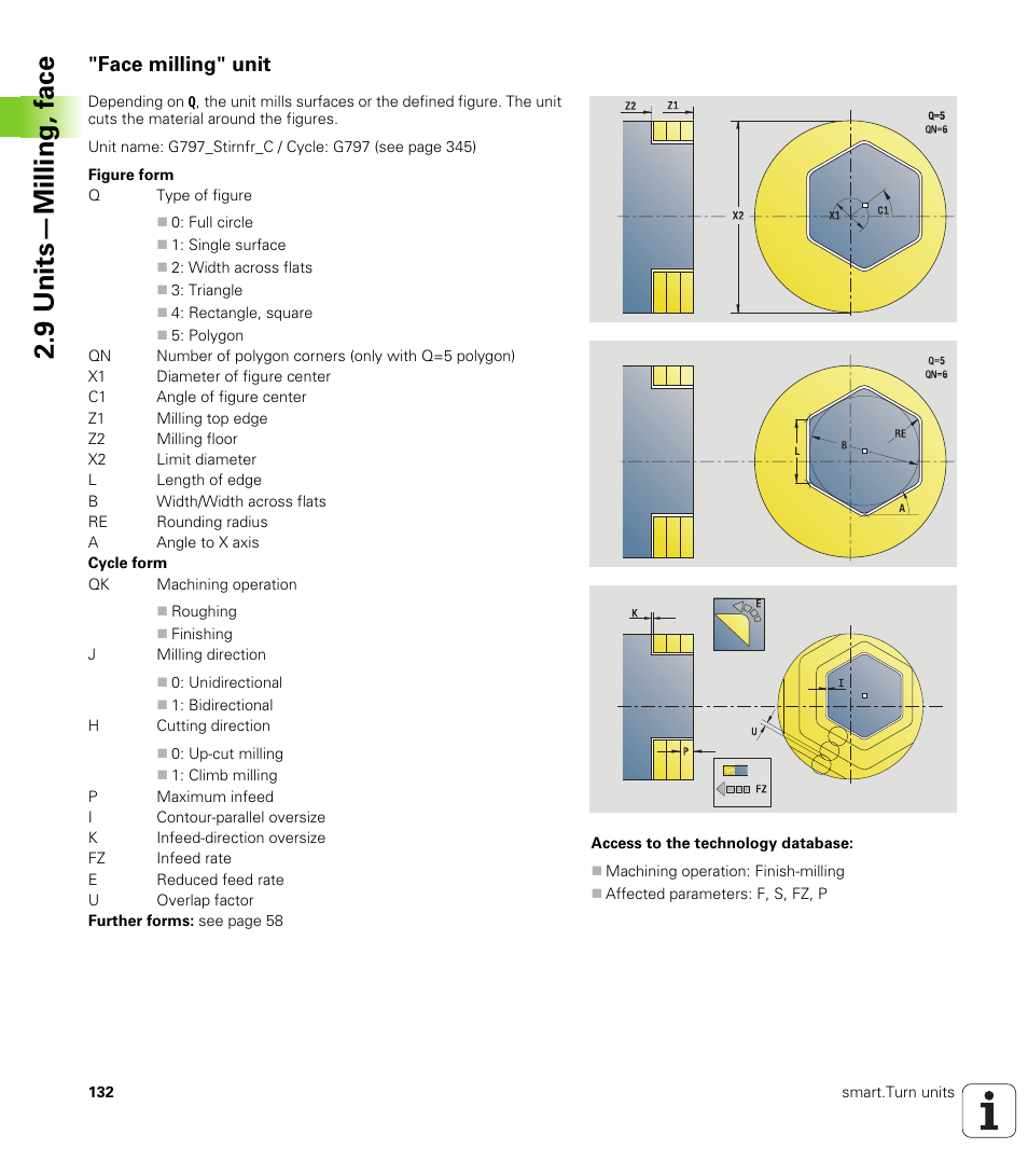 Face milling" unit, 9 units—milling, f a ce | HEIDENHAIN SW 548328-05 DIN Programming User Manual | Page 132 / 598