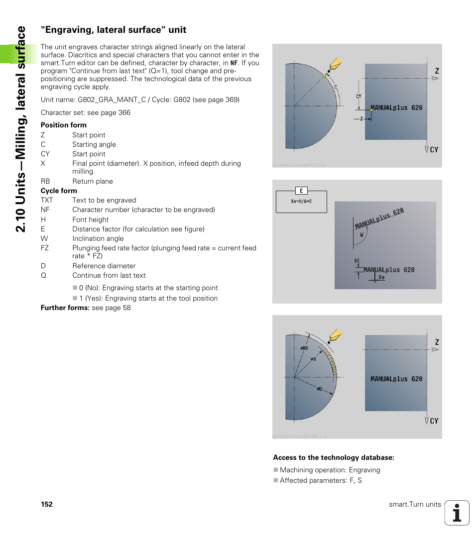 Engraving, lateral surface" unit, 1 0 units—milling, lat e ra l surf ace | HEIDENHAIN SW 548328-05 DIN Programming User Manual | Page 152 / 598
