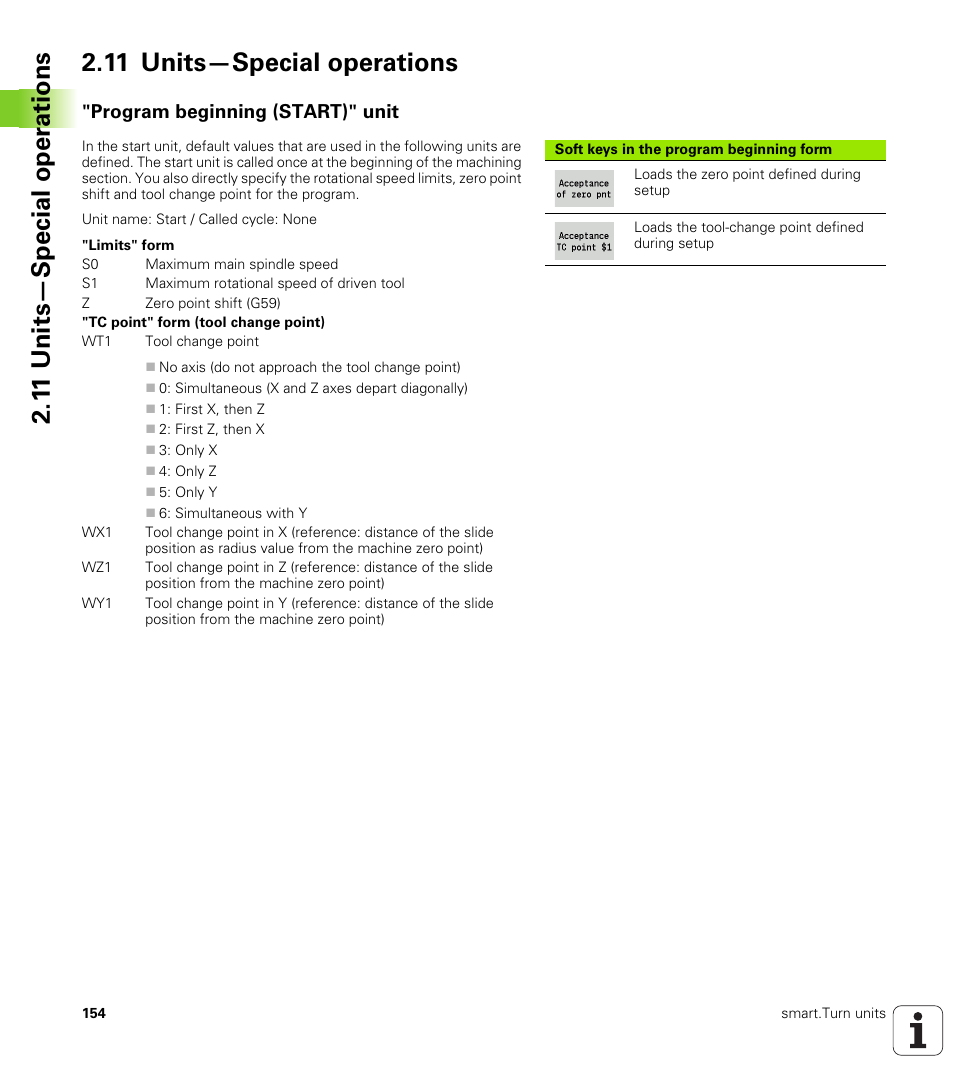 11 units—special operations, Program beginning (start)" unit | HEIDENHAIN SW 548328-05 DIN Programming User Manual | Page 154 / 598