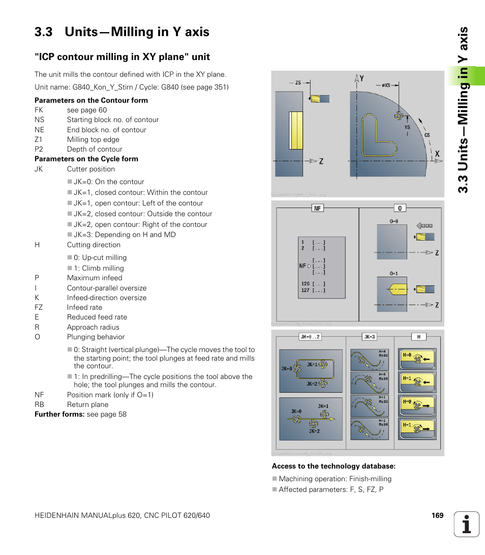 3 units—milling in y axis, Icp contour milling in xy plane" unit | HEIDENHAIN SW 548328-05 DIN Programming User Manual | Page 169 / 598