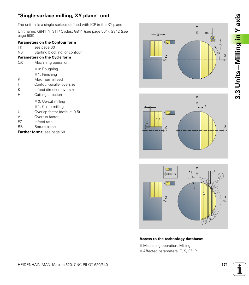 Single-surface milling, xy plane" unit, 3 units—milling in y axis | HEIDENHAIN SW 548328-05 DIN Programming User Manual | Page 171 / 598