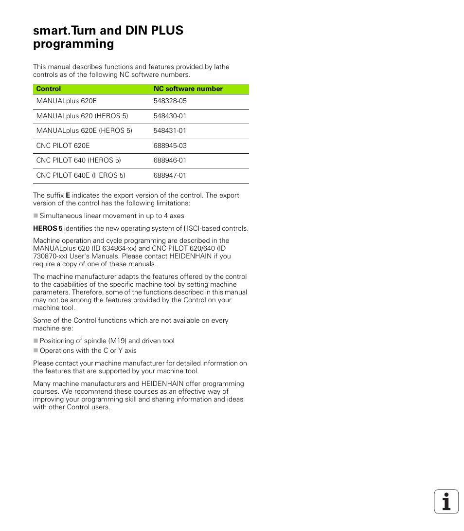 Smart.turn and din plus programming | HEIDENHAIN SW 548328-05 DIN Programming User Manual | Page 2 / 598