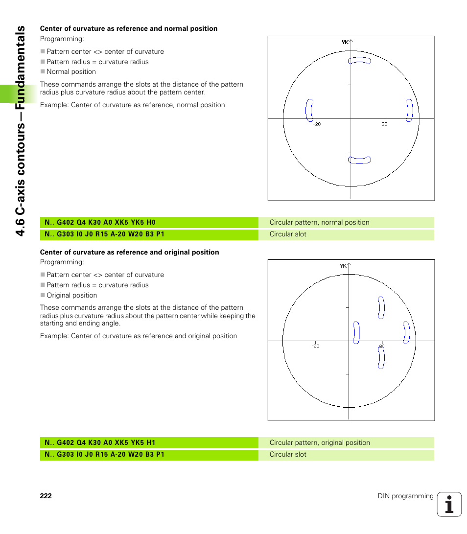 6 c-axis cont ours—f undamentals | HEIDENHAIN SW 548328-05 DIN Programming User Manual | Page 222 / 598