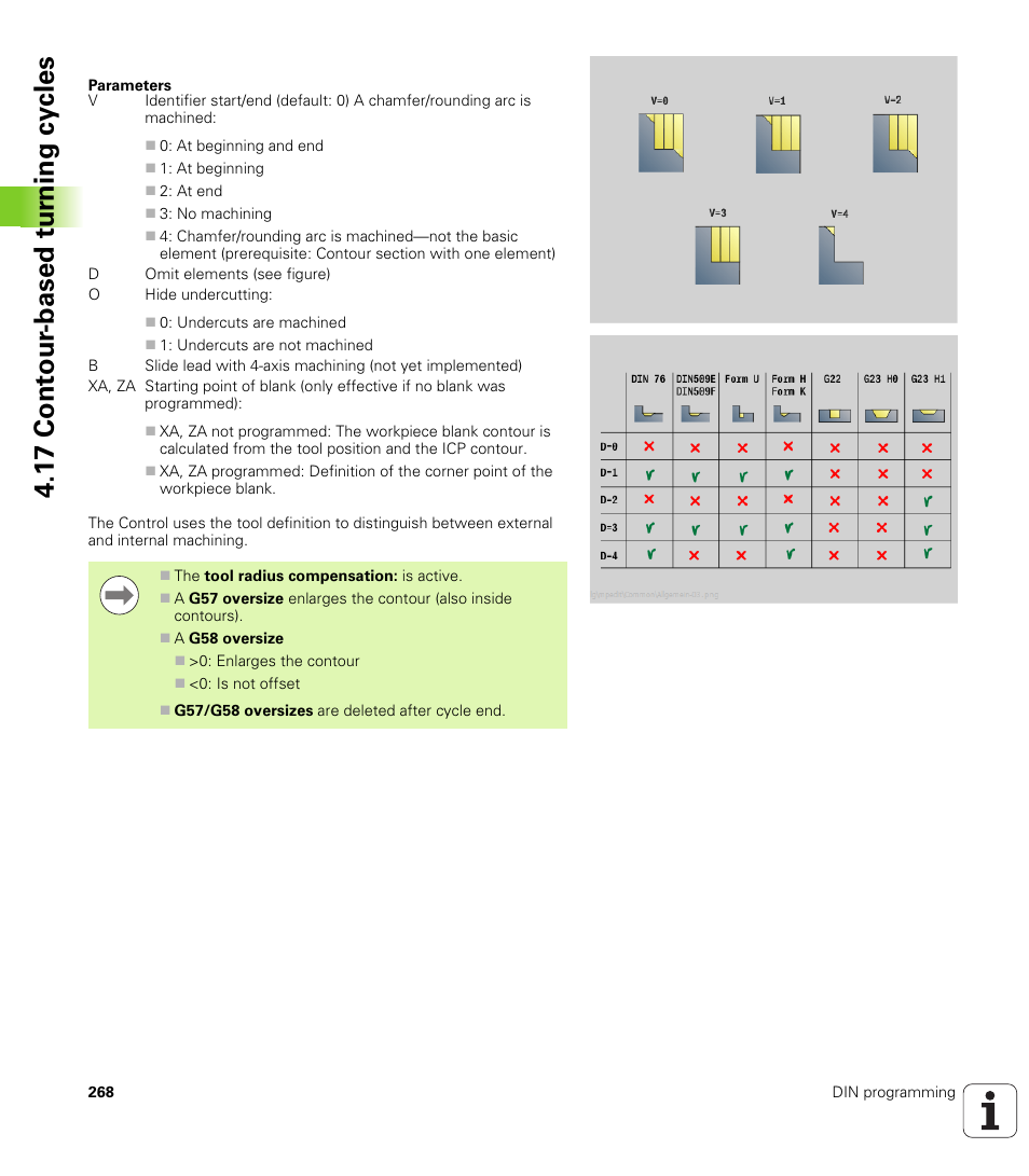1 7 cont our -based t u rn ing cy cles | HEIDENHAIN SW 548328-05 DIN Programming User Manual | Page 268 / 598