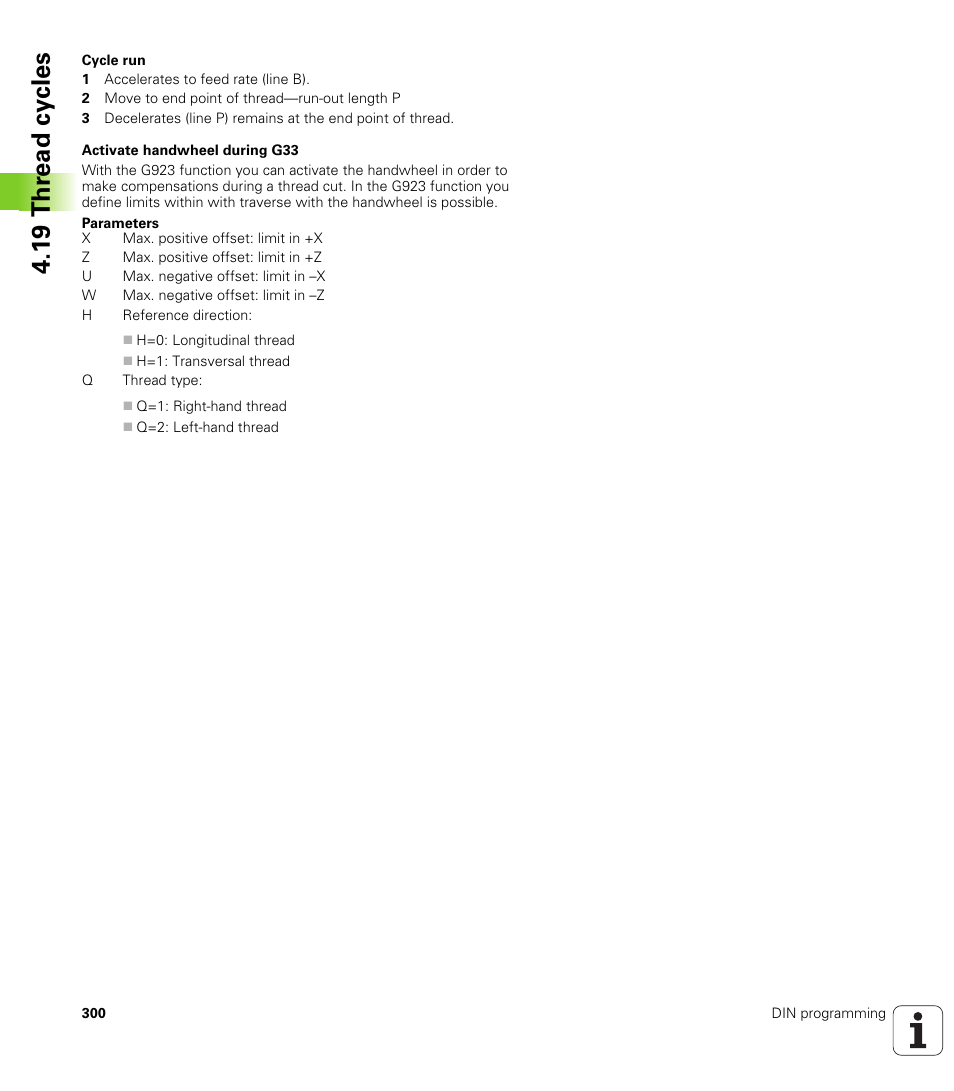 1 9 thr ead cy cles | HEIDENHAIN SW 548328-05 DIN Programming User Manual | Page 300 / 598