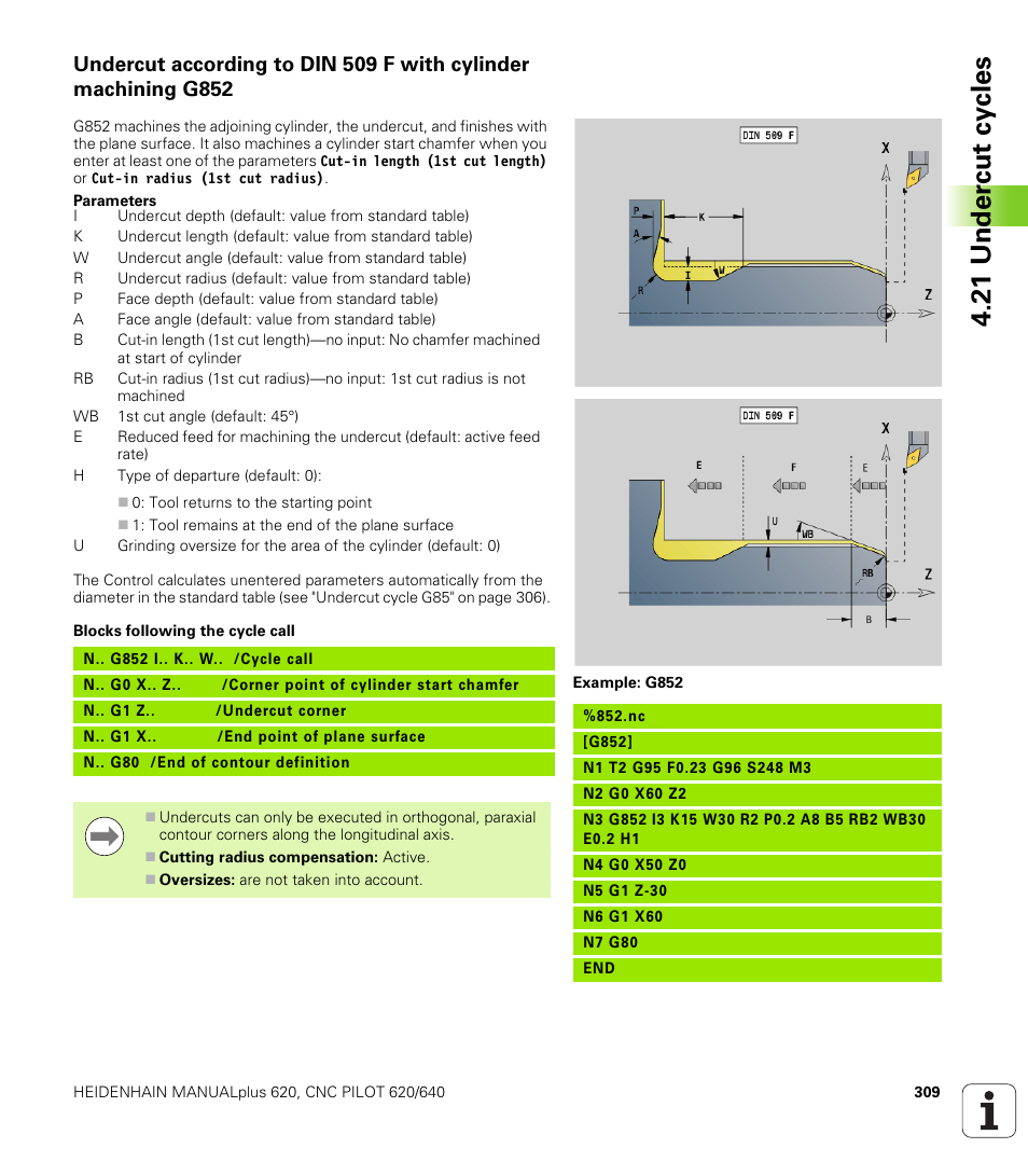 21 under c ut cy cles | HEIDENHAIN SW 548328-05 DIN Programming User Manual | Page 309 / 598