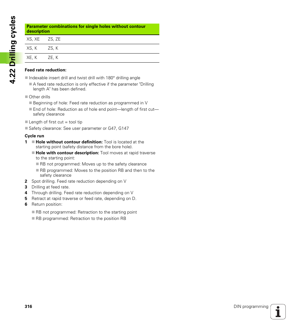 22 dr illing cy cles | HEIDENHAIN SW 548328-05 DIN Programming User Manual | Page 316 / 598