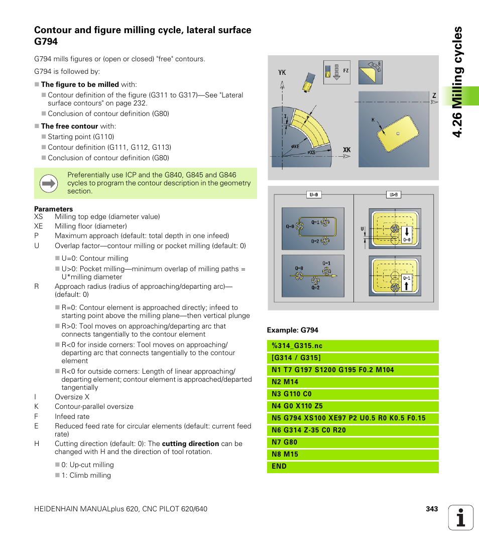 26 milling cy cles | HEIDENHAIN SW 548328-05 DIN Programming User Manual | Page 343 / 598