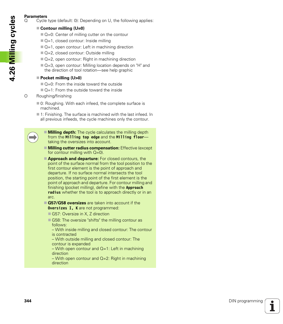 26 milling cy cles | HEIDENHAIN SW 548328-05 DIN Programming User Manual | Page 344 / 598