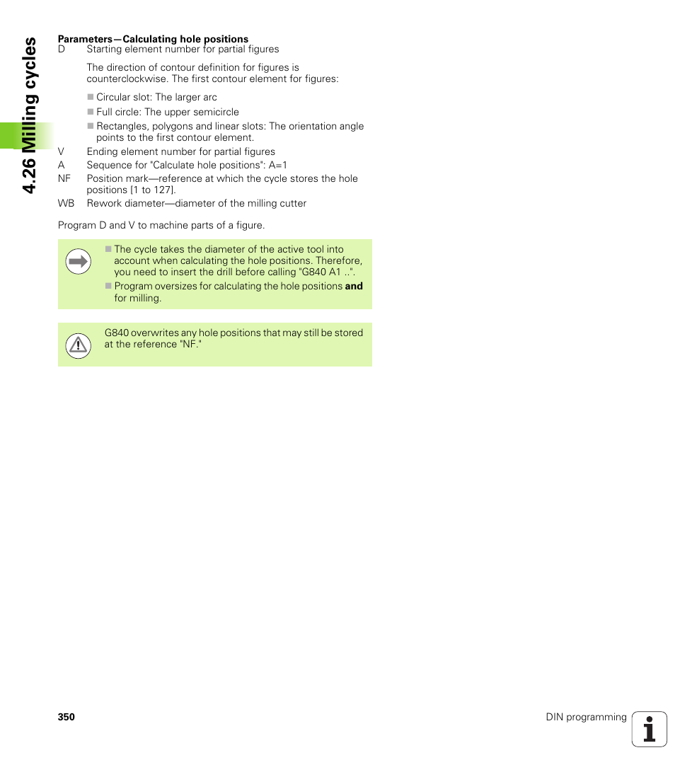 26 milling cy cles | HEIDENHAIN SW 548328-05 DIN Programming User Manual | Page 350 / 598