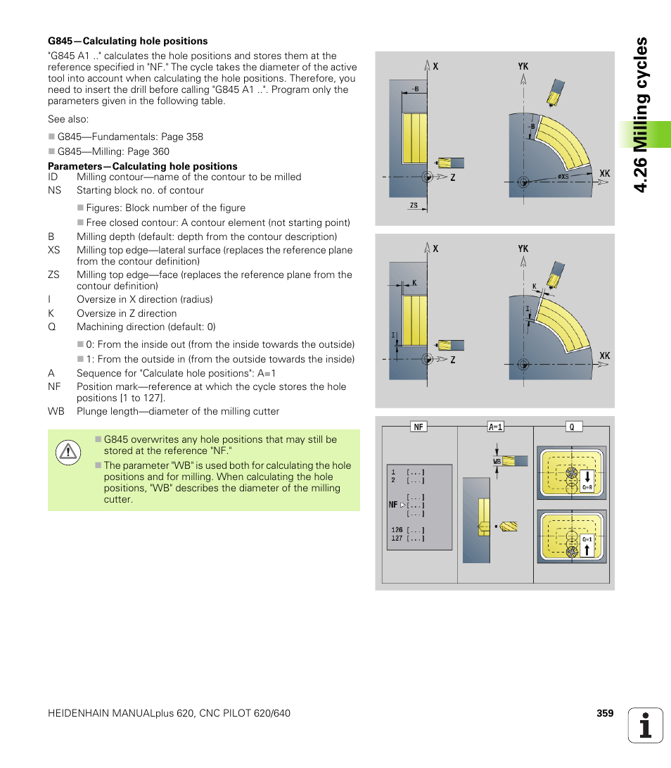 26 milling cy cles | HEIDENHAIN SW 548328-05 DIN Programming User Manual | Page 359 / 598