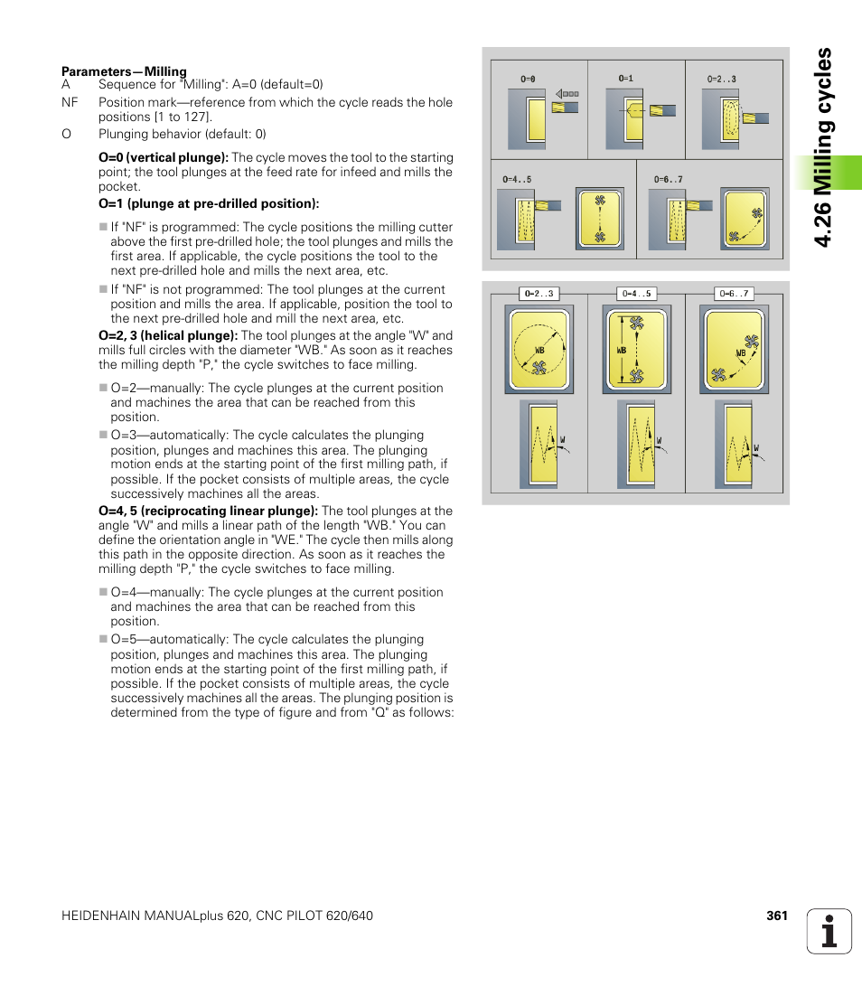 26 milling cy cles | HEIDENHAIN SW 548328-05 DIN Programming User Manual | Page 361 / 598