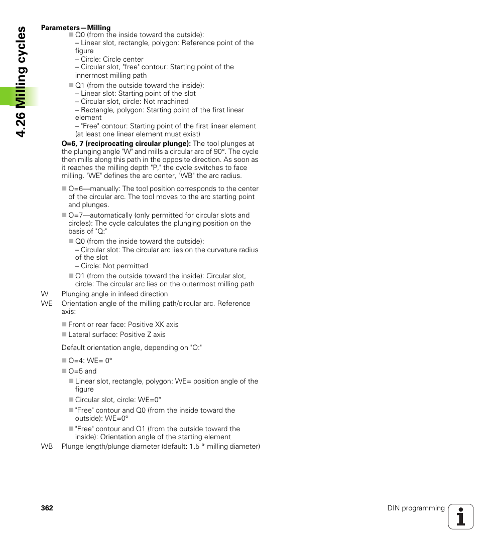 26 milling cy cles | HEIDENHAIN SW 548328-05 DIN Programming User Manual | Page 362 / 598