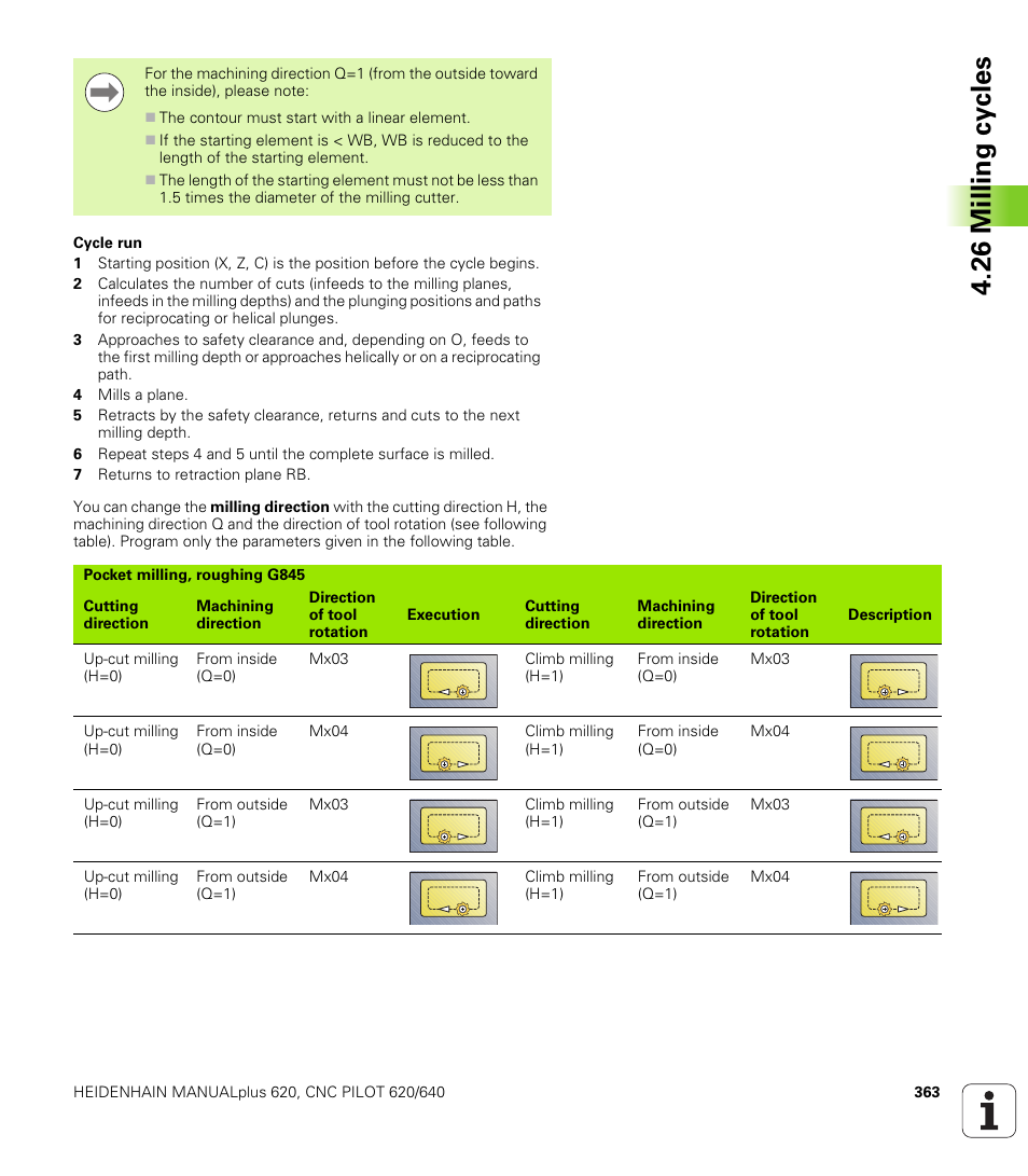 26 milling cy cles | HEIDENHAIN SW 548328-05 DIN Programming User Manual | Page 363 / 598