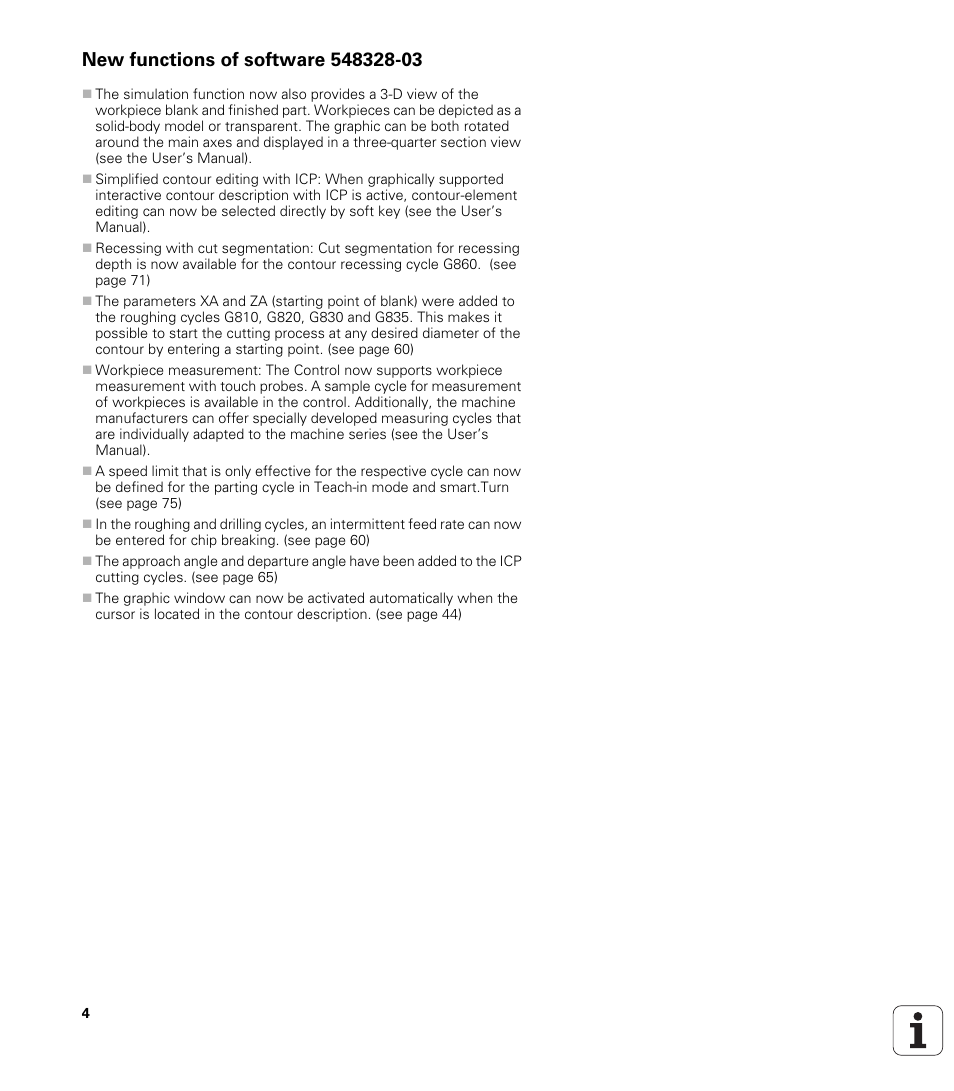 New functions of software 548328-03 | HEIDENHAIN SW 548328-05 DIN Programming User Manual | Page 4 / 598