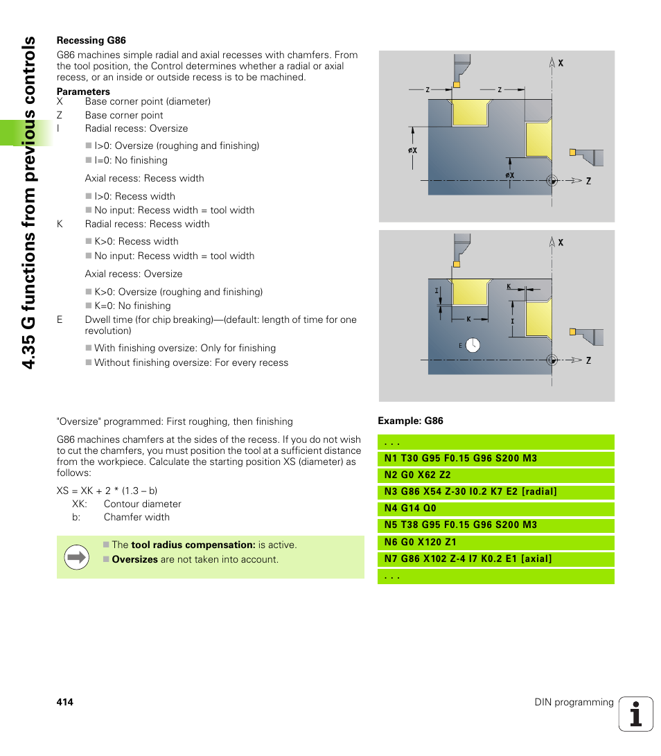 35 g functions fr om pr evious contr o ls | HEIDENHAIN SW 548328-05 DIN Programming User Manual | Page 414 / 598