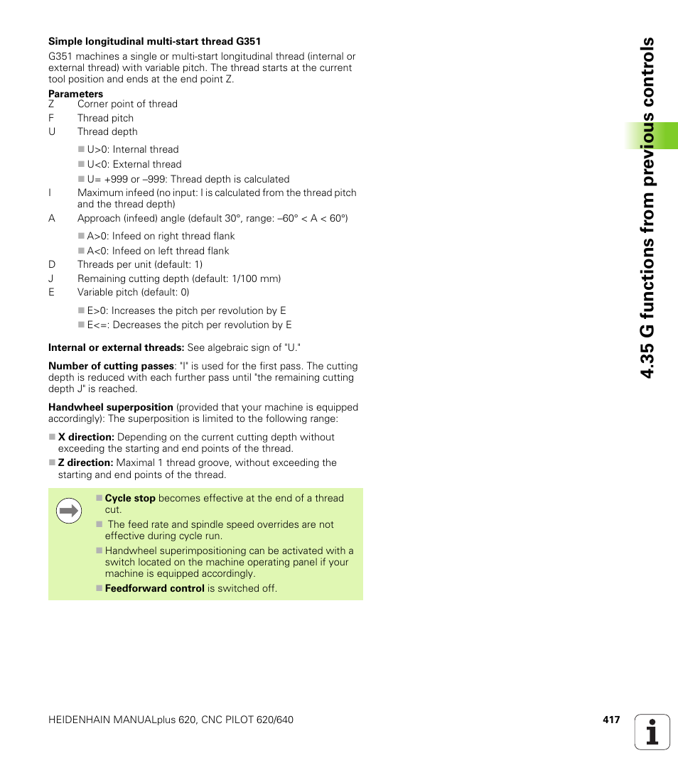 35 g functions fr om pr evious contr o ls | HEIDENHAIN SW 548328-05 DIN Programming User Manual | Page 417 / 598