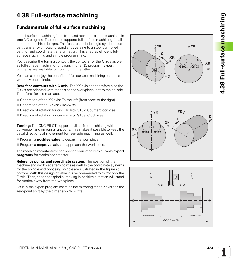 38 full-surface machining, Fundamentals of full-surface machining | HEIDENHAIN SW 548328-05 DIN Programming User Manual | Page 423 / 598