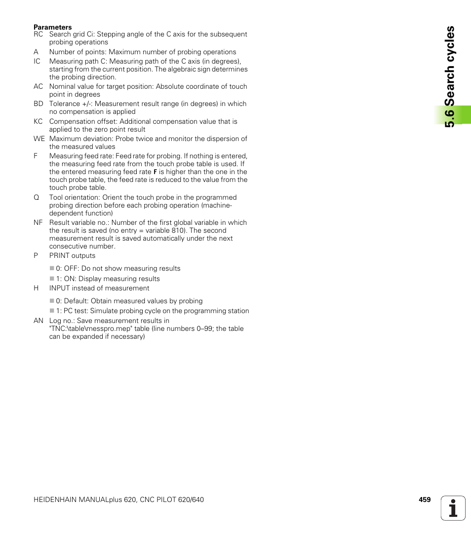 6 sear c h cy cles | HEIDENHAIN SW 548328-05 DIN Programming User Manual | Page 459 / 598