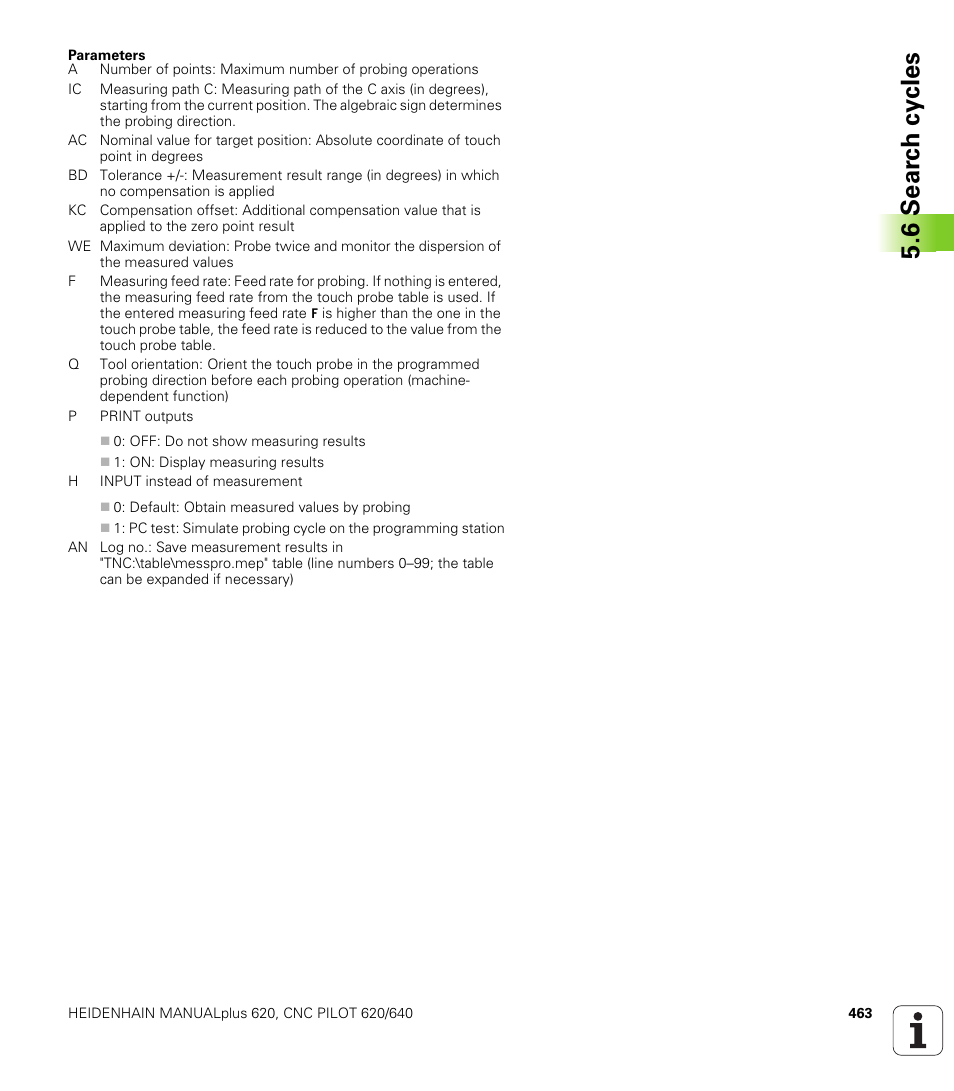 6 sear c h cy cles | HEIDENHAIN SW 548328-05 DIN Programming User Manual | Page 463 / 598