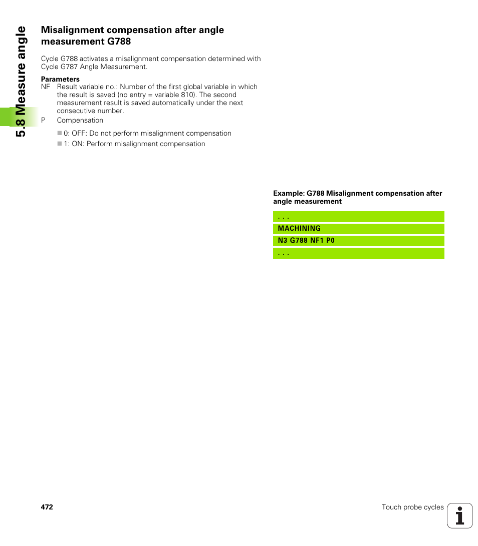 8 measur e angle | HEIDENHAIN SW 548328-05 DIN Programming User Manual | Page 472 / 598