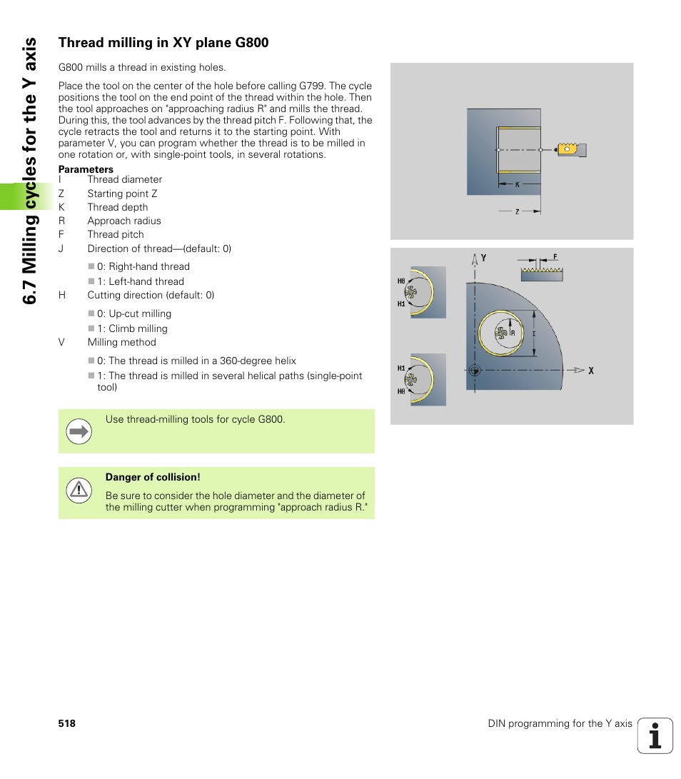 Thread milling in xy plane g800 | HEIDENHAIN SW 548328-05 DIN Programming User Manual | Page 518 / 598