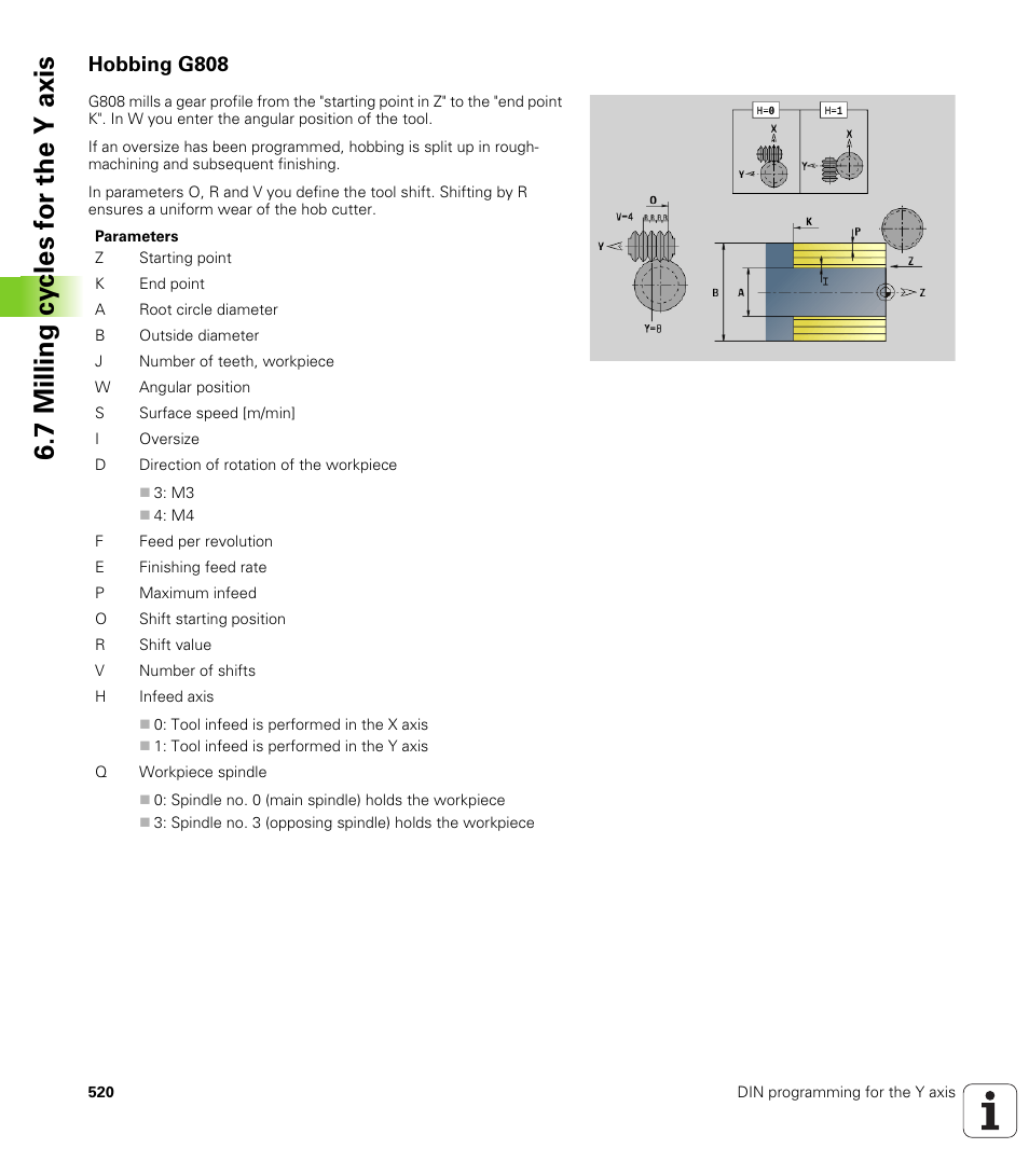 Hobbing g808 | HEIDENHAIN SW 548328-05 DIN Programming User Manual | Page 520 / 598