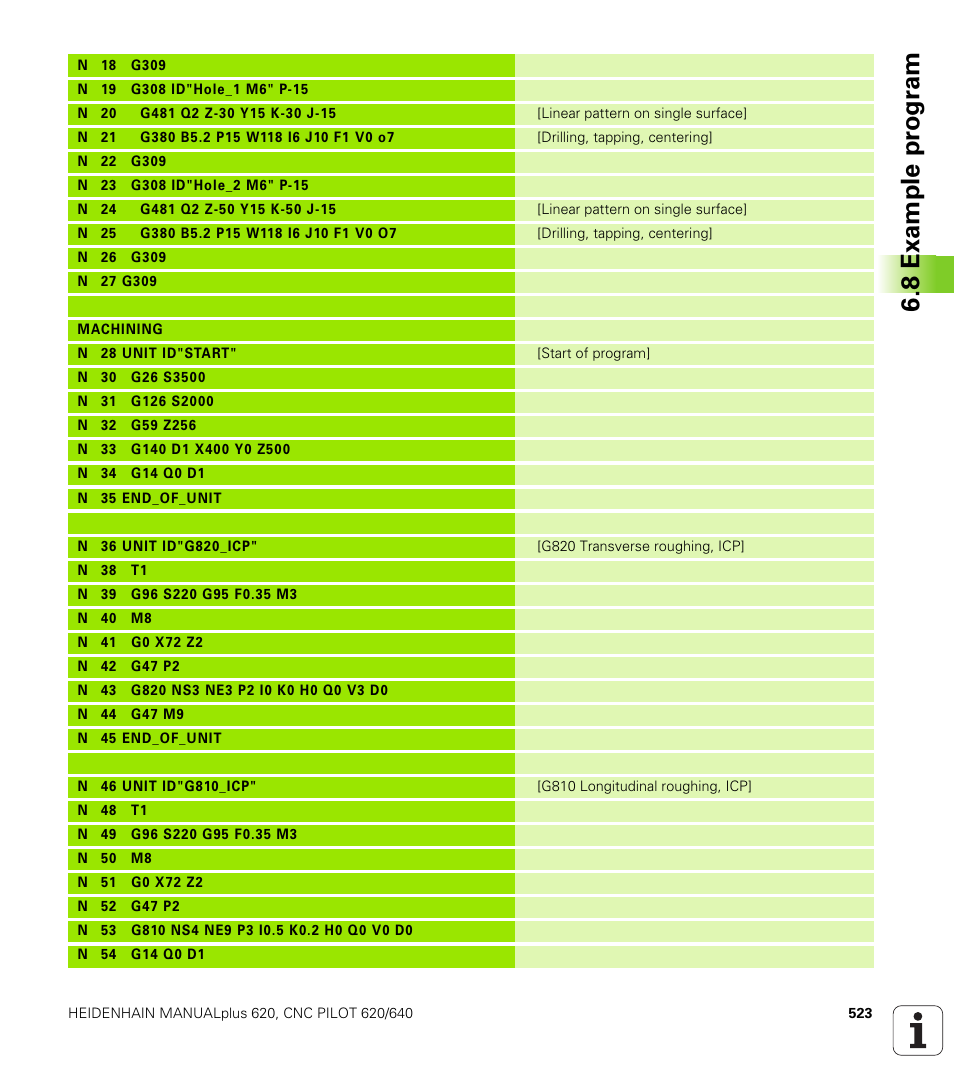 8 example pr ogr am | HEIDENHAIN SW 548328-05 DIN Programming User Manual | Page 523 / 598