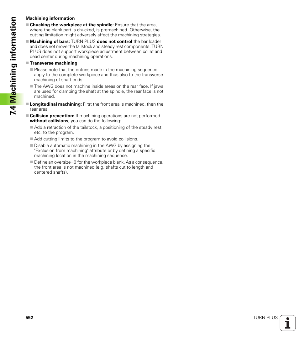 4 mac h ining inf o rm ation | HEIDENHAIN SW 548328-05 DIN Programming User Manual | Page 552 / 598