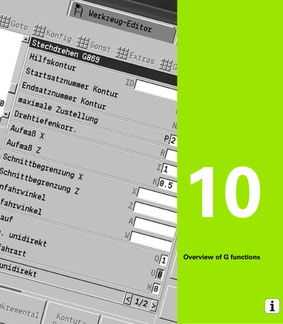 Overview of g functions, 10 overview of g functions | HEIDENHAIN SW 548328-05 DIN Programming User Manual | Page 577 / 598