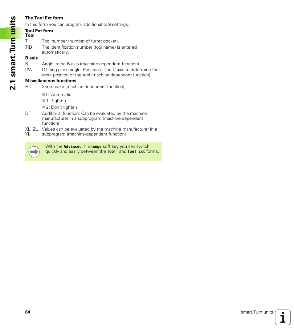 1 smar t.t u rn units | HEIDENHAIN SW 548328-05 DIN Programming User Manual | Page 64 / 598